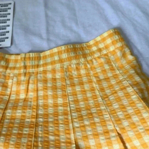 Urban Outfitters Katie Plaid Yellow Pleated Flair Skirt Skater Medium NWT - Picture 5 of 5